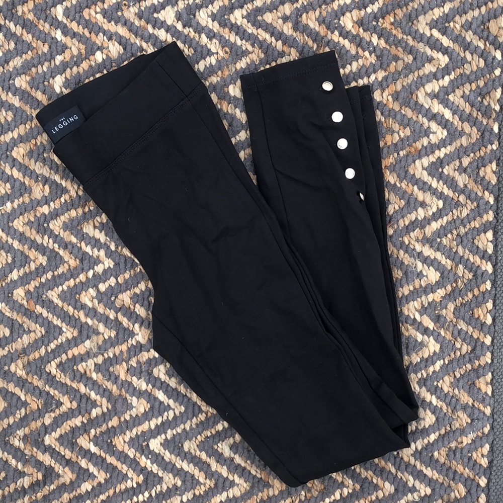 The Legging black pants with gold buttons